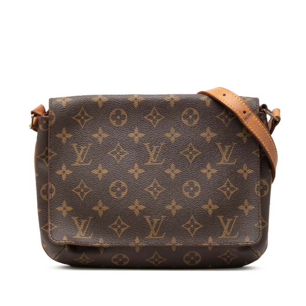 LOUIS VUITTON Authentic Brown Monogram Leather Shoulder Bag